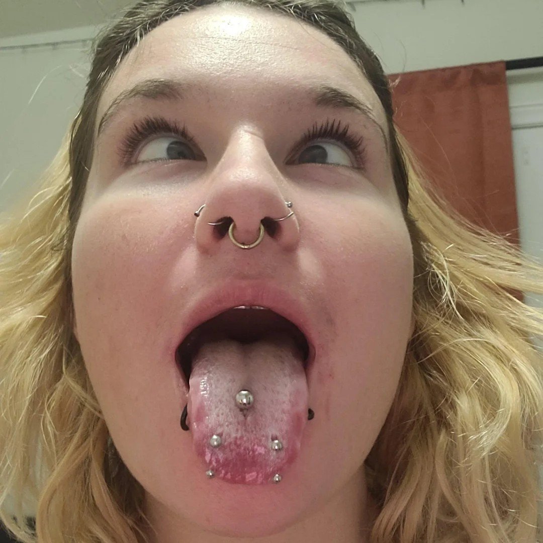 Tongue piercing ahegao
